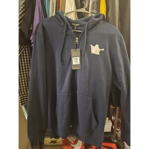 True Religion Full Zip Up Hoodie Medium Dress Blue Radiant Buddha Streetwear